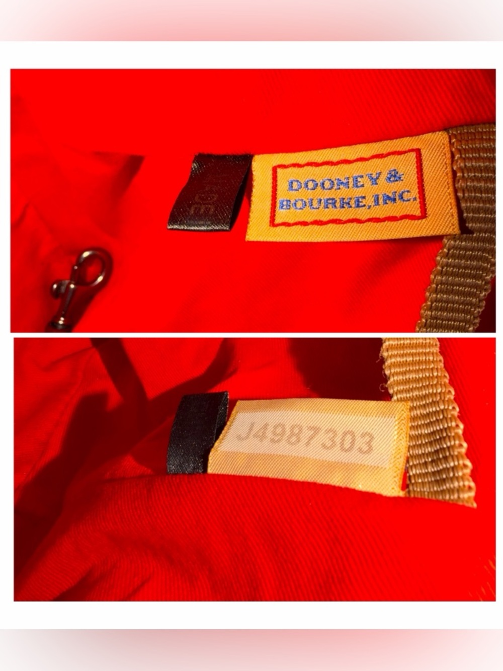 Dooney & Bourke Patent Leather Top Handle Satchel in Red Orange - Leather trim - Picture 2 of 16